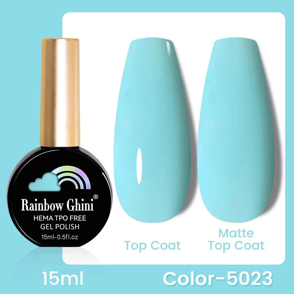 RG 15ML 146Colors HEMA&TPO Free Long Lasting Nail Polish Colorful UV Nail Gel Top Base Coat Supplies For Professional Manicure