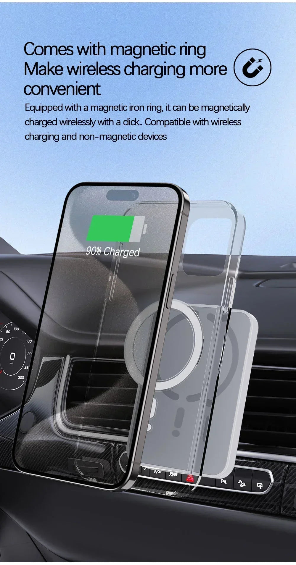 30W Car Air Vent Magnetic GPS Phone Holder Stand Wireless Charger For Magsafe iPhone 16 15 14 13 12 Pro Max Cell Fast Charging