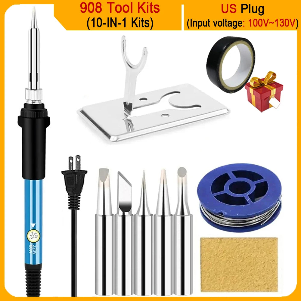 2026 Electric Soldering Iron Kits (SKU:10-IN-1)(16-IN-1)(20-IN-1) 60W Adjustable Temperature Replaceable Soldering Iron Welding