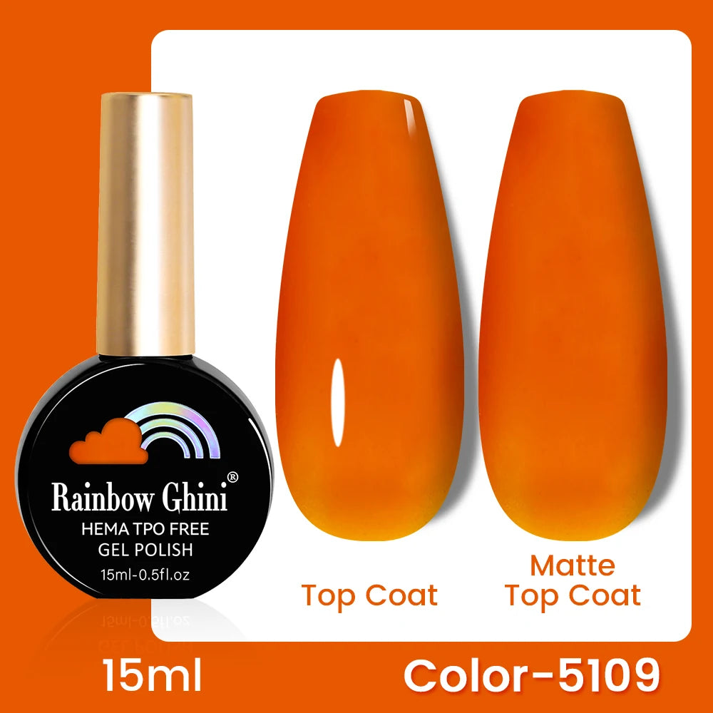 RG 15ML 146Colors HEMA&TPO Free Long Lasting Nail Polish Colorful UV Nail Gel Top Base Coat Supplies For Professional Manicure