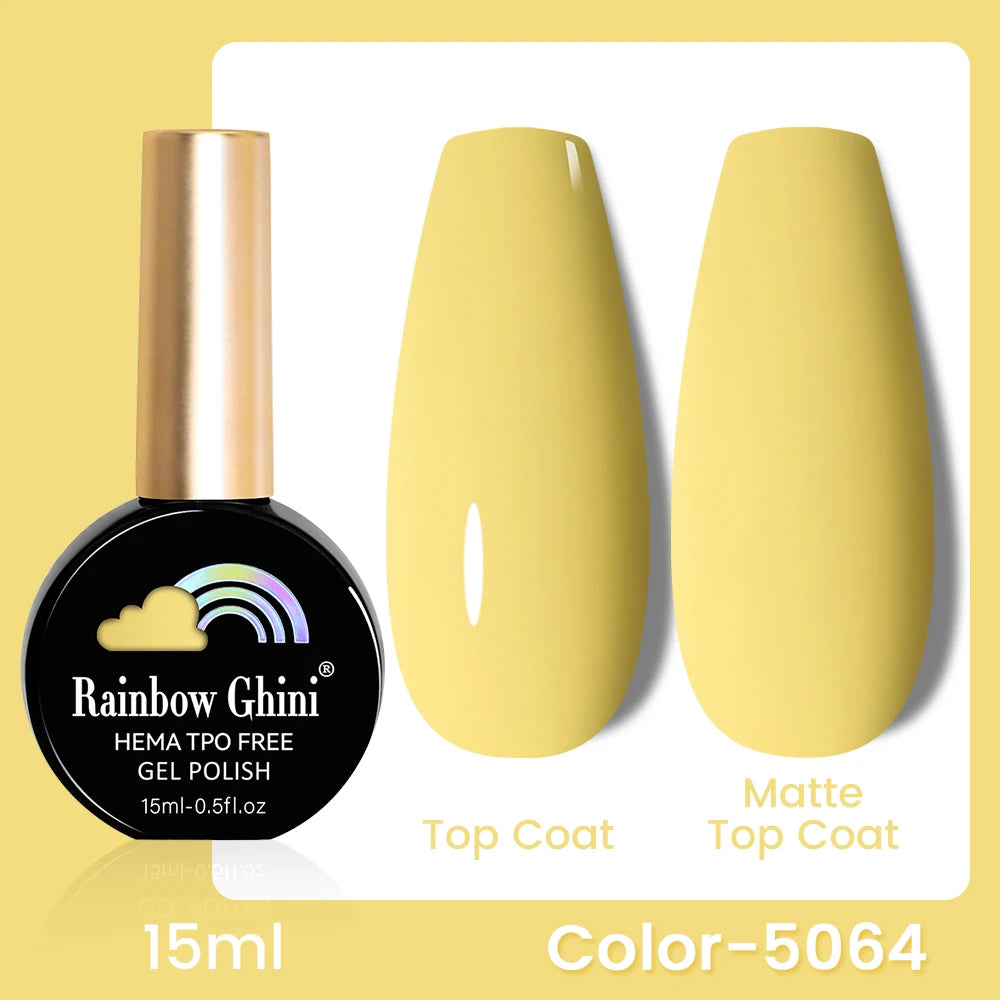 RG 15ML 146Colors HEMA&TPO Free Long Lasting Nail Polish Colorful UV Nail Gel Top Base Coat Supplies For Professional Manicure