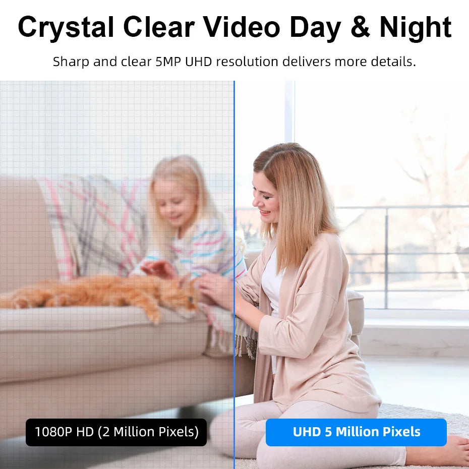 Fuers 4K 8MP IP Camera Indoor WiFi Wireless Surveillance works with Tuya Smart Home APP Auto Tracking CCTV Security Baby Monitor