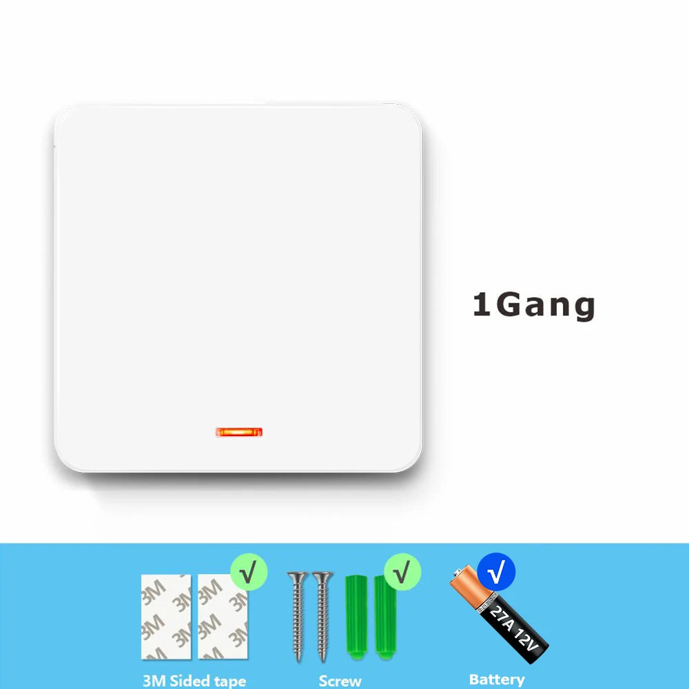 RF Wireless Smart Plug 110V 220V 16A High-power Socket and 86 Wireless Push Button Wall Switch with Battery for Home Appliance