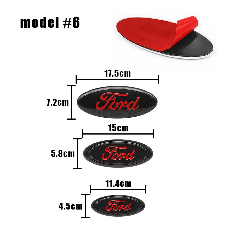 For Ford Focus Fiesta Ranger Mondeo Mustang Car Badge Front Grille Rear Trunk Hood Lid Logo Decor Cover Emblem Auto Accessories