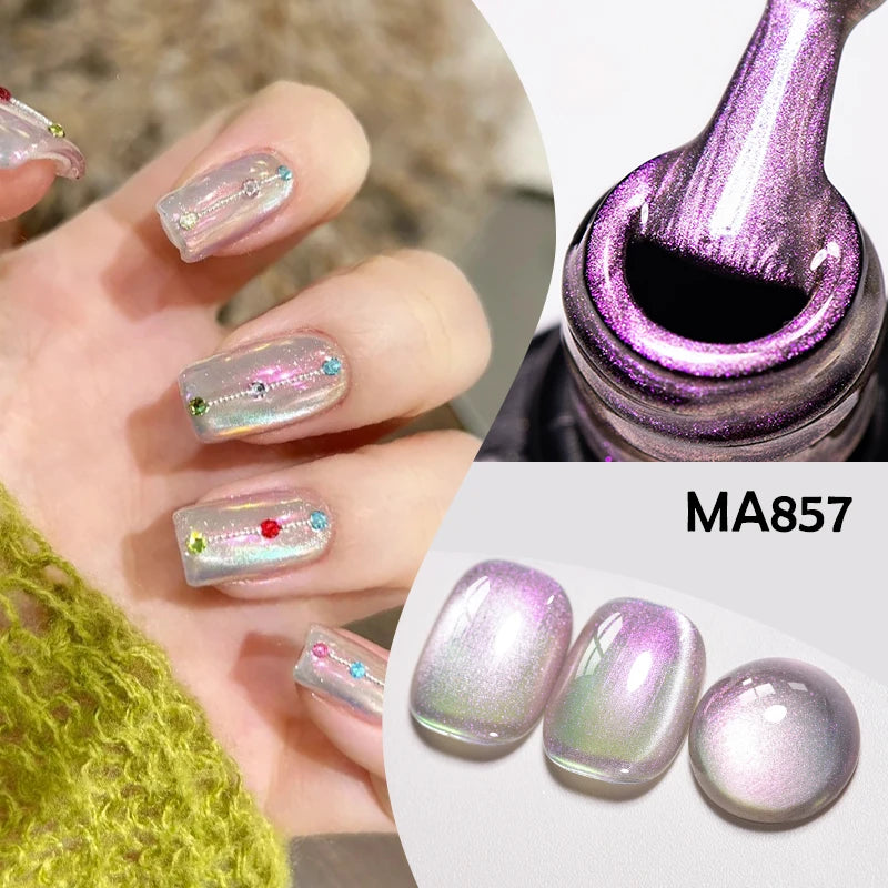 Auroras Glitter Cat Magnetic Gel Nail Polish Shimmer Glass Bead Effect Magnetic Gel Soak Off UV LED Painting Vanrish Manicure