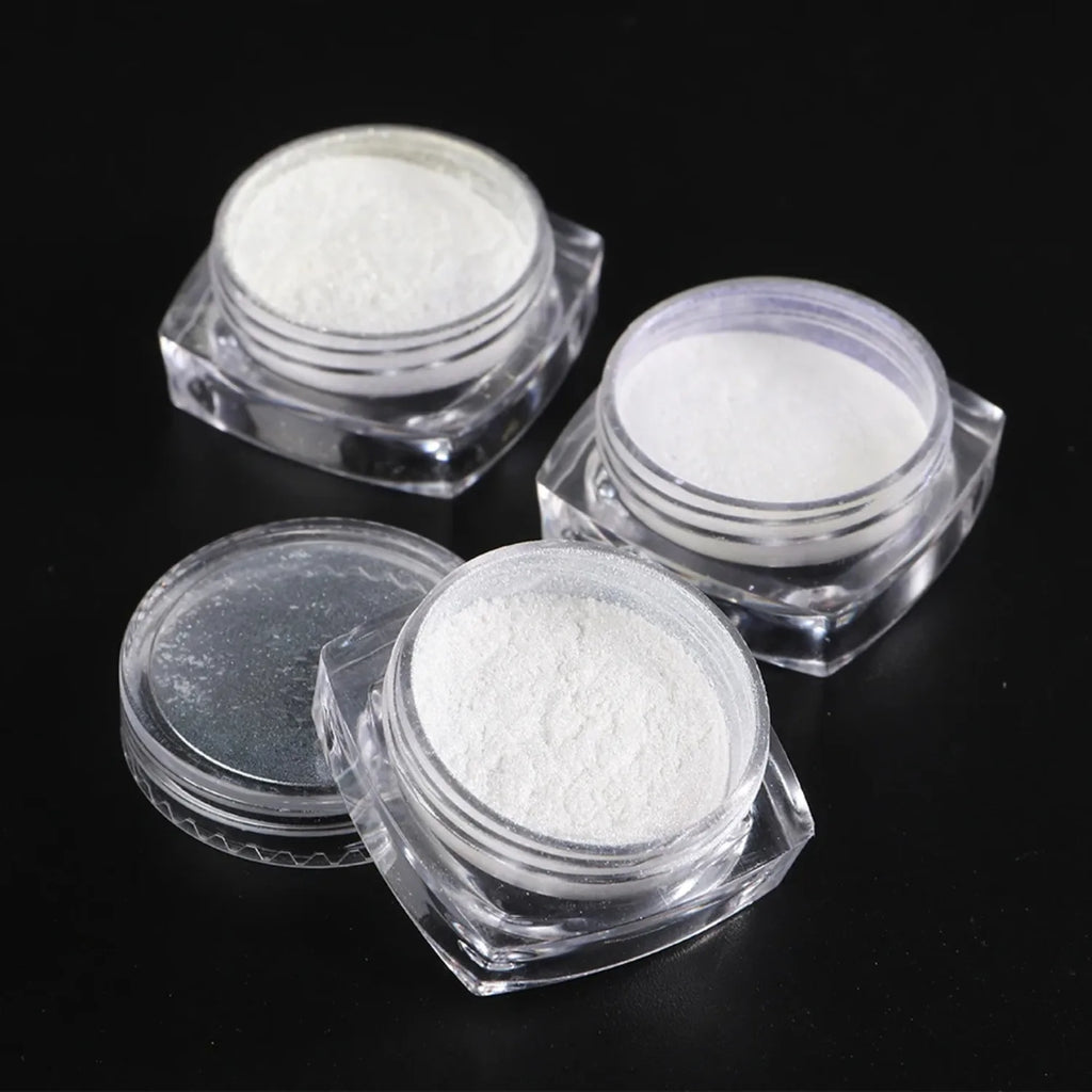 Pearl White Rubbing on Nail Art Glitter Dust Chrome Aurora Yellow Purple Manicure Decorations Mirror Mermaid Nail Powder Pigment