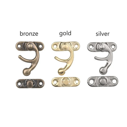 10PCS/bag Vintage Metal Hardware Furniture Wooden Box Leather Bag Hardware Decorative Latch Clasps Lock Padlock Hasp With Screws