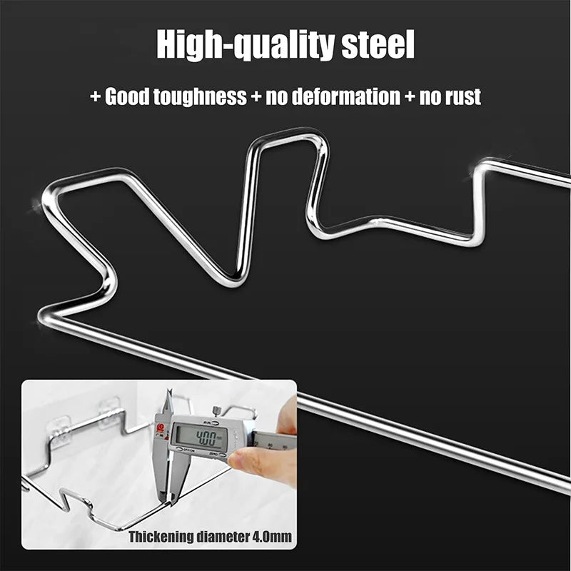 JJYY Kitchen Trash Rack Cabinet Door Garbage Bags Holder Stainless Steel Closet Garbage Storage Holder Kitchen Storage Supplies
