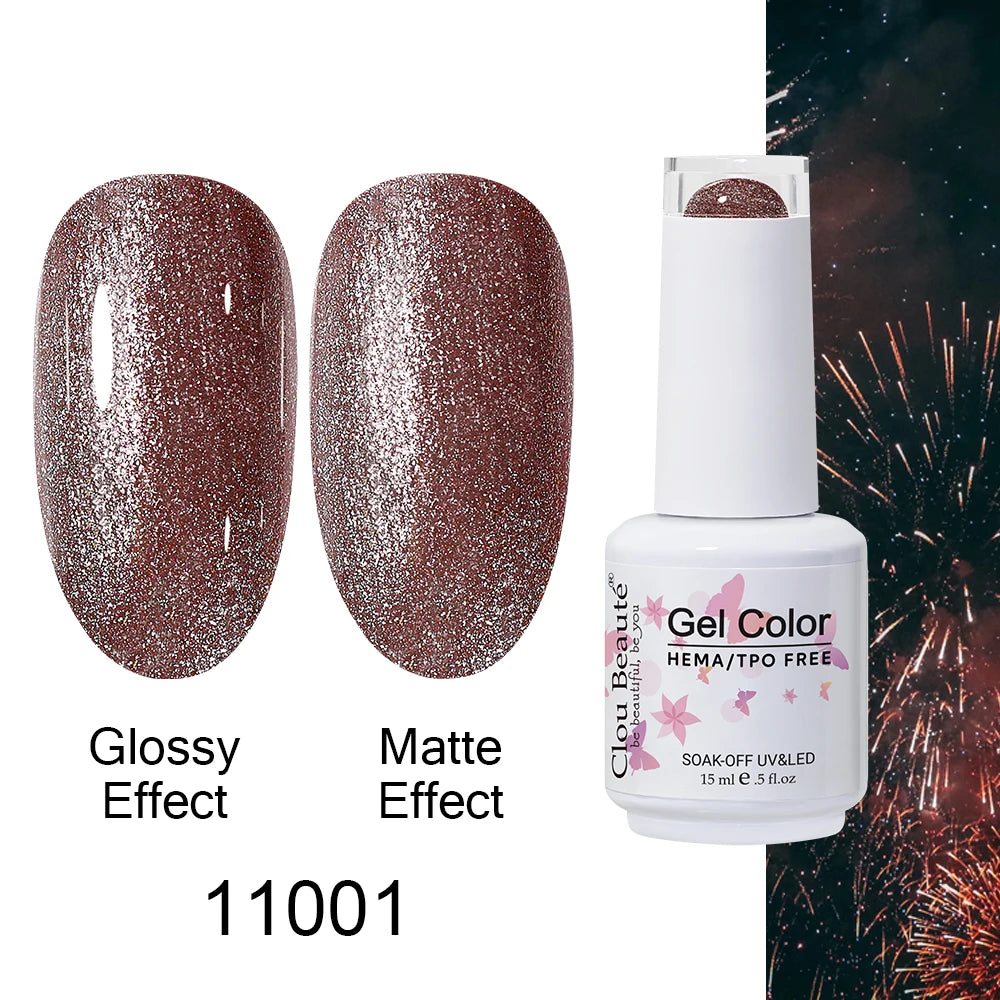 Clou Beaute 15ml HEMA TPO FREE Color Gel Nail Polish Nude Pink Red Green Collection Nail Gel Polish Glitter Soak Off UV LED Gel