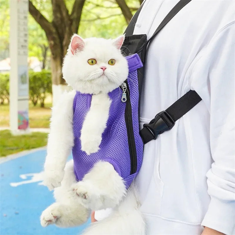 Pet Backpack Portable Portable Cat Double Shoulder bag Outdoor Travel Dog Carrier Bag Pet Dog Front Bag Mesh Backpack