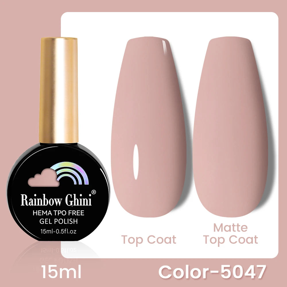RG 15ML 146Colors HEMA&TPO Free Long Lasting Nail Polish Colorful UV Nail Gel Top Base Coat Supplies For Professional Manicure