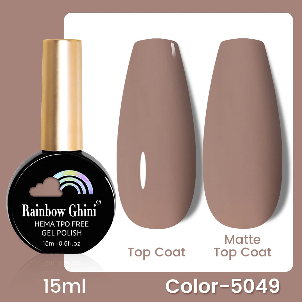RG 15ML 146Colors HEMA&TPO Free Long Lasting Nail Polish Colorful UV Nail Gel Top Base Coat Supplies For Professional Manicure