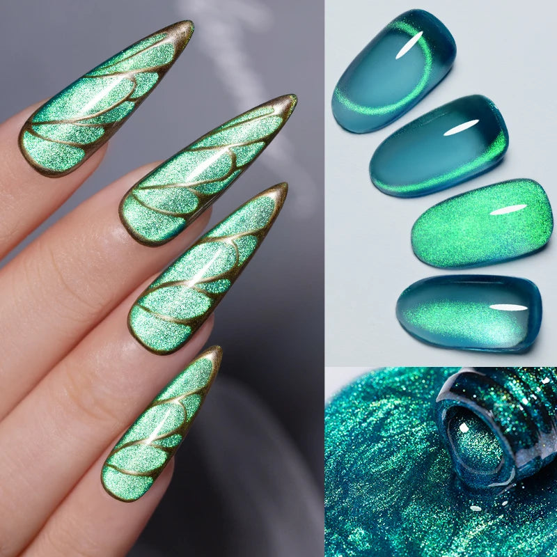 PUENTE 7.5ML Smooth Ceramics Cat Magnetic Gel Nail Polish White Moonlight Shades Cat Eye Soak Off UV Nail Art Varnish Manicure