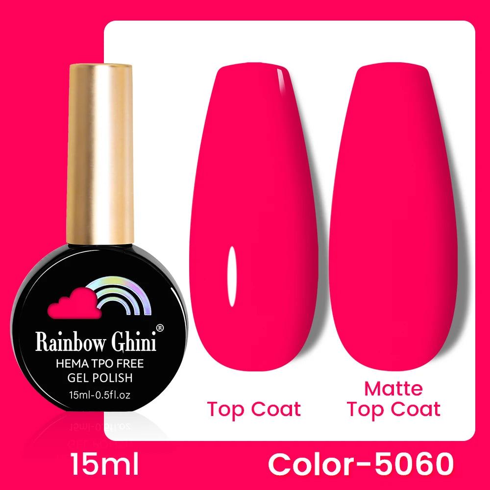 RG 15ML 146Colors HEMA&TPO Free Long Lasting Nail Polish Colorful UV Nail Gel Top Base Coat Supplies For Professional Manicure