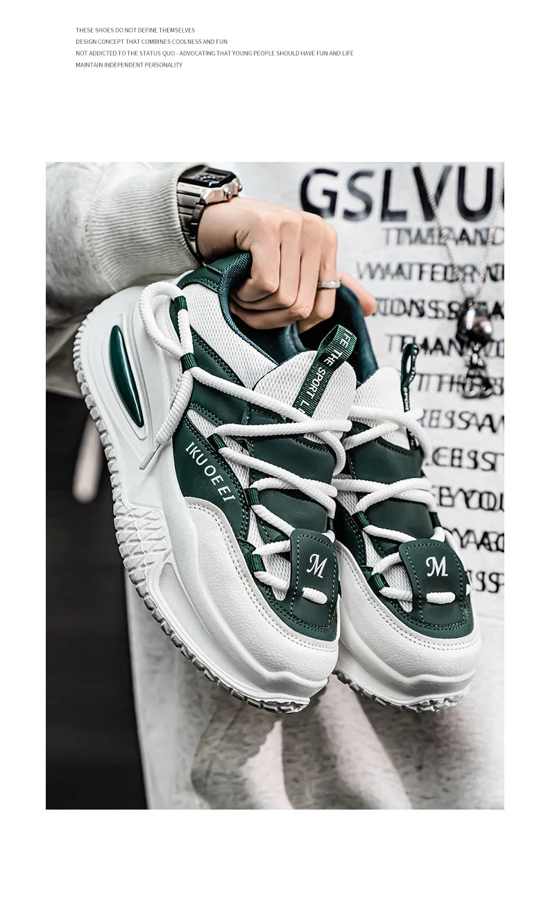 Sneakers For Men British Style Athletic Sneakers Male Sport Walking Sneaker Men Street Style Platform Shoes Male 2024