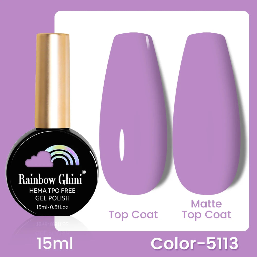 RG 15ML 146Colors HEMA&TPO Free Long Lasting Nail Polish Colorful UV Nail Gel Top Base Coat Supplies For Professional Manicure