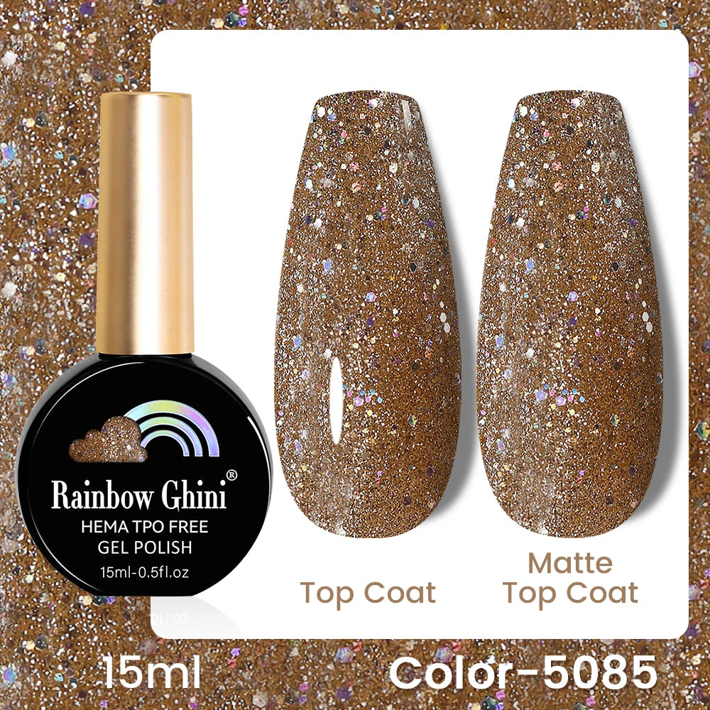 RG 15ML 146Colors HEMA&TPO Free Long Lasting Nail Polish Colorful UV Nail Gel Top Base Coat Supplies For Professional Manicure