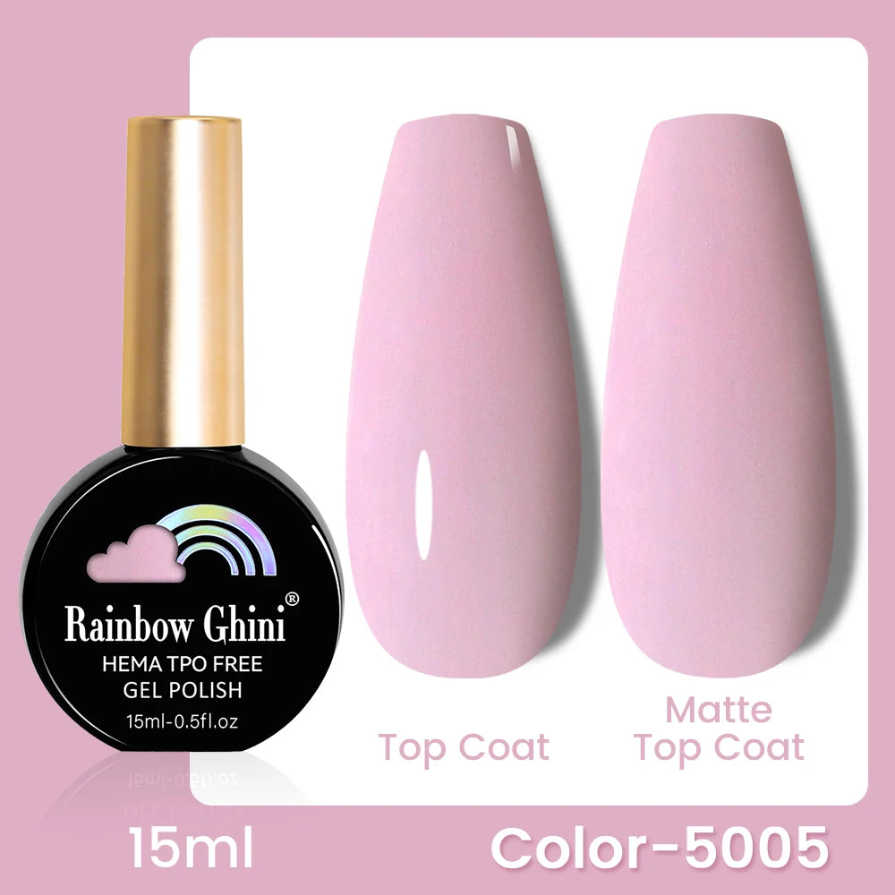 RG 15ML 146Colors HEMA&TPO Free Long Lasting Nail Polish Colorful UV Nail Gel Top Base Coat Supplies For Professional Manicure