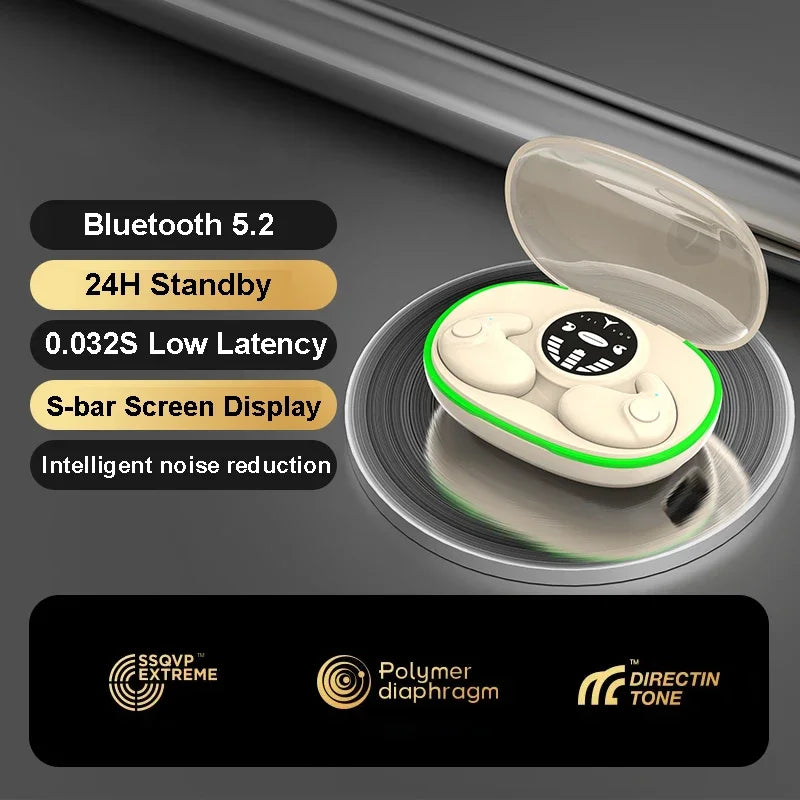 Invisible Sleep Earphones Bluetooth 5.3 Headphones IPX5 Waterproof Noise Reduction Earbuds Touch Control Wireless Headsets