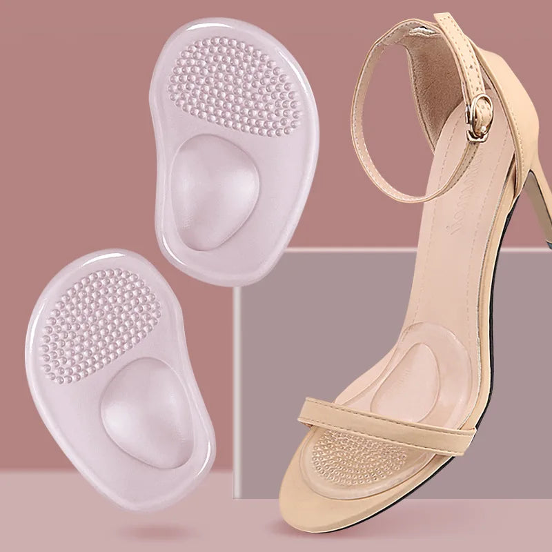 1Pair Heels Forefoot Pads Relieve Pain Orthopedic Insoles Silicone Cushion Sandals Foot Care Products GEL Non-slip Shoes Pad