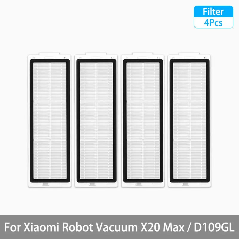 For Xiaomi Robot Vacuum X20 Max / D109GL Parts Accessories Main Brush Side Brush Hepa Filter Mop Cloth Dust Bag Replacement