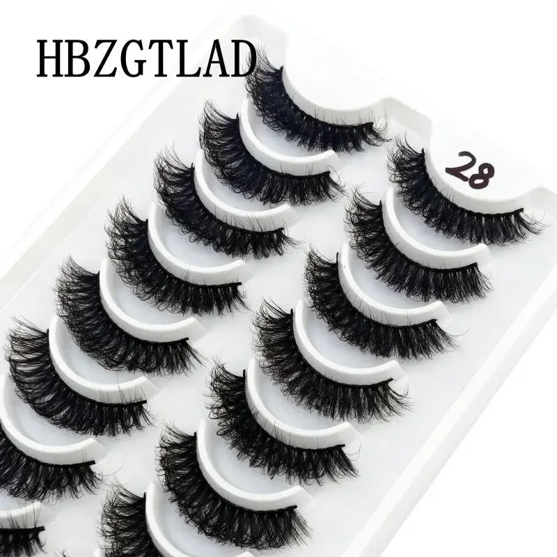 HBZGTLAD Russian Strip Lashes 10 Pairs 3D Mink Lashes Natural Eyelashes Dramatic False Eyelashes Wholesale Eyelash Extension