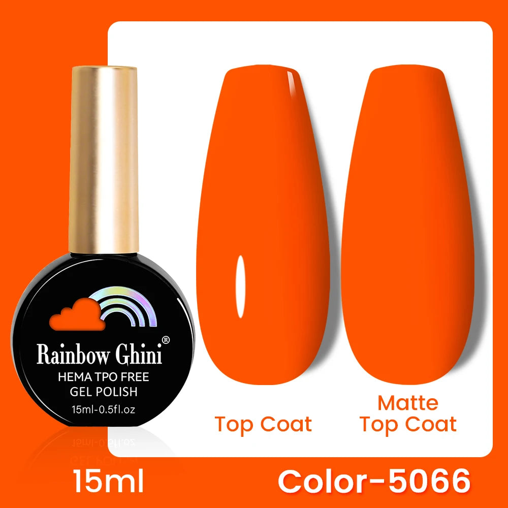 RG 15ML 146Colors HEMA&TPO Free Long Lasting Nail Polish Colorful UV Nail Gel Top Base Coat Supplies For Professional Manicure