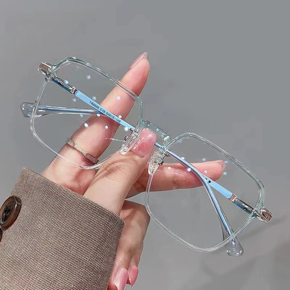 Eyeglasses Large Frame Computer Glasses Sunglasses Transparent Blue Light Glasses For Women Specific Computer Use Digital Device