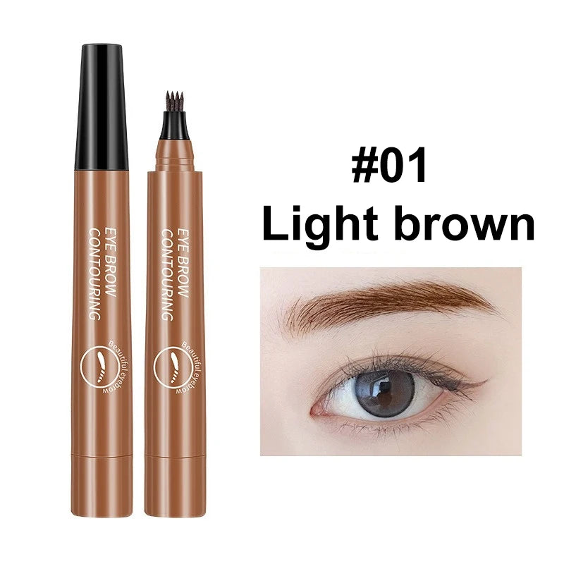4 Point Eyebrow Pencil 5 Colors Waterproof Liquid Eyebrows Pen Lasting Red Brown Brow Pencil High Quality Eyebrow Makeup Pencil