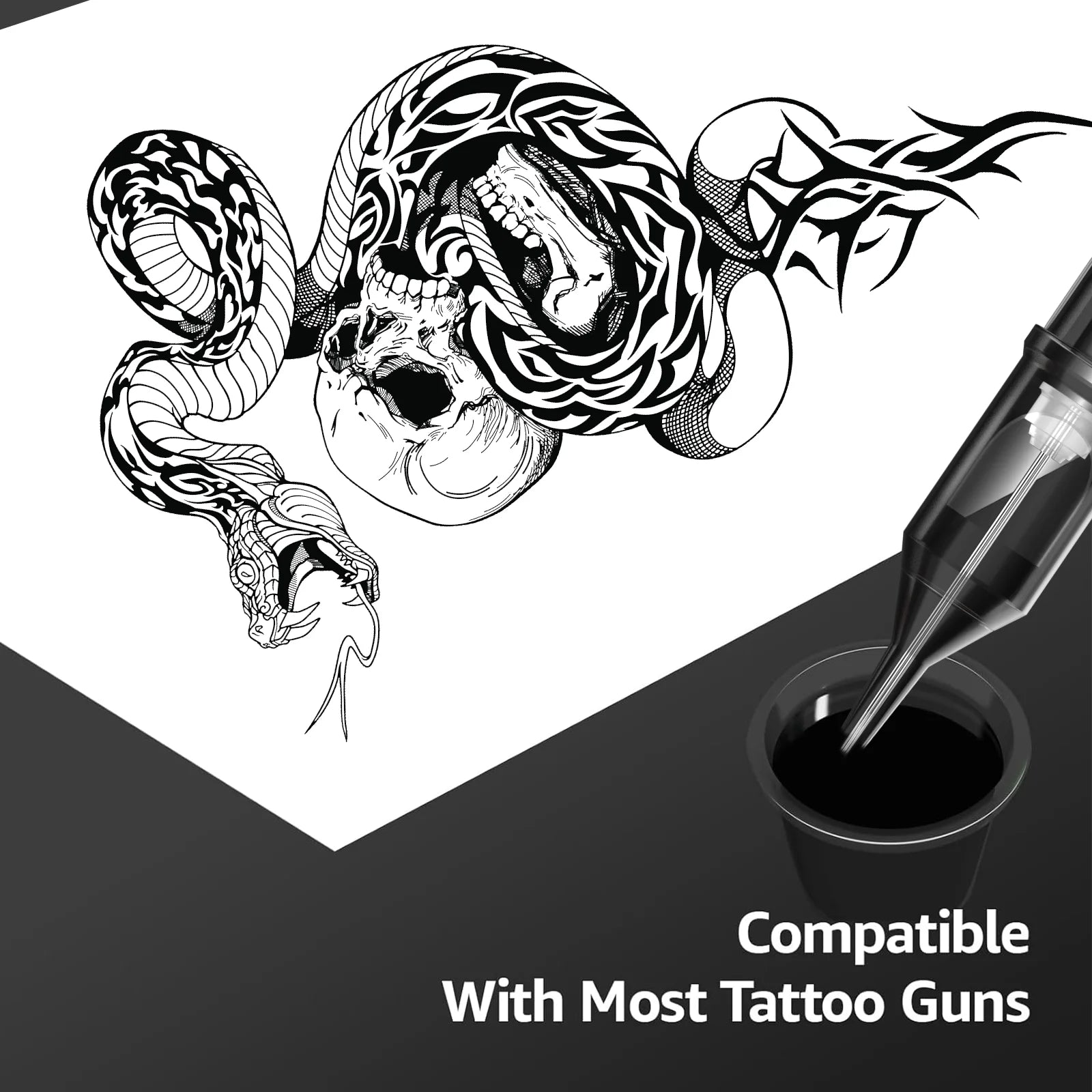 POSEIDON V2 PRO MAX 50PCS Mixed Professional  Tattoo Cartridge Needles Membrane Safety Cartridges Disposable Tattoo Needle