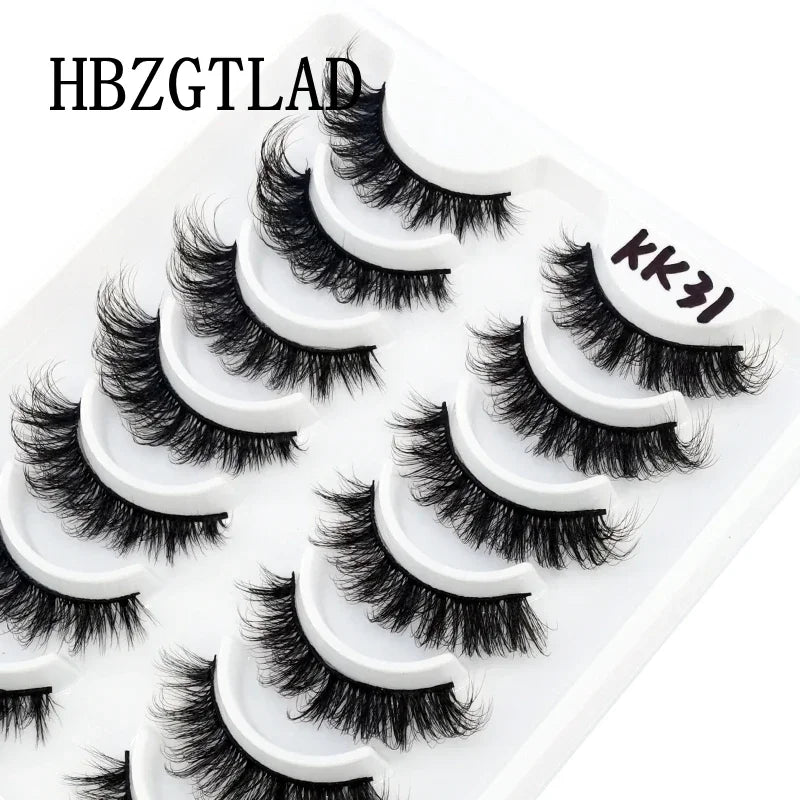 HBZGTLAD Russian Strip Lashes 10 Pairs 3D Mink Lashes Natural Eyelashes Dramatic False Eyelashes Wholesale Eyelash Extension