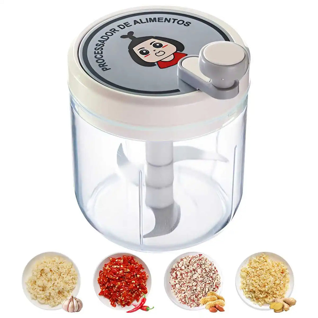 Garlic Crusher, Highly Efficient Masher Chopper for Home, Multifunctional Manual Grinder with Safe Blades