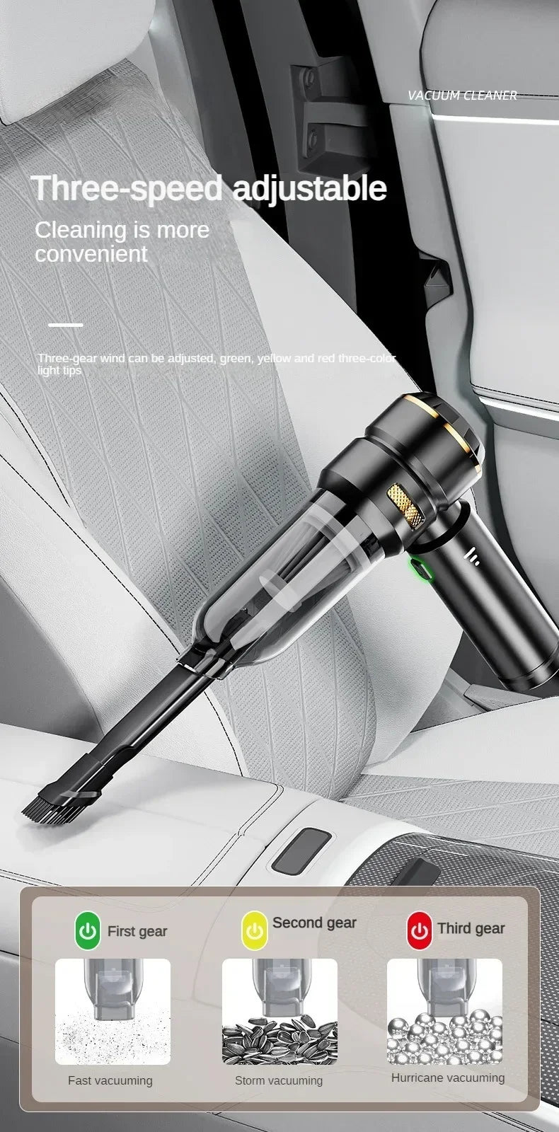 Mini Car Vacuum Cleaner Strong Scution Cordless 998000PA Powerful Wireless Car Cleaner HandHeld Portable Vacuum Cleaner for Car