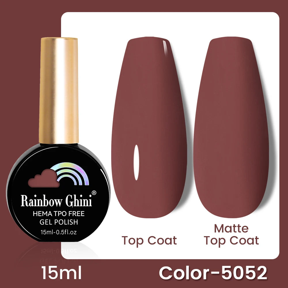 RG 15ML 146Colors HEMA&TPO Free Long Lasting Nail Polish Colorful UV Nail Gel Top Base Coat Supplies For Professional Manicure
