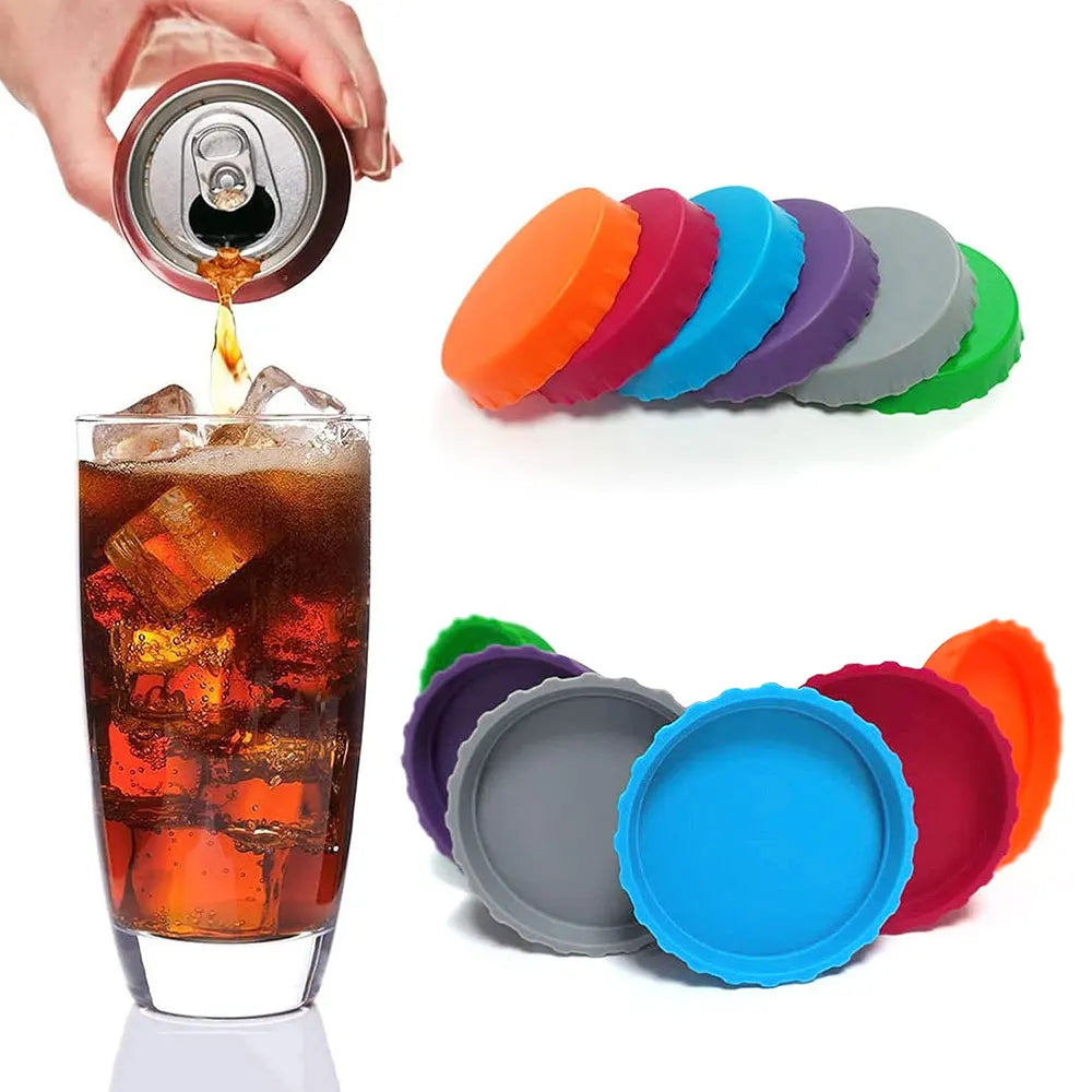 Silicone World Silicone Soda Can Lid Reusable Cans Stopper for Beer Drinks Juice Beverage Protecto Sealing Cover Coke Cans Lids