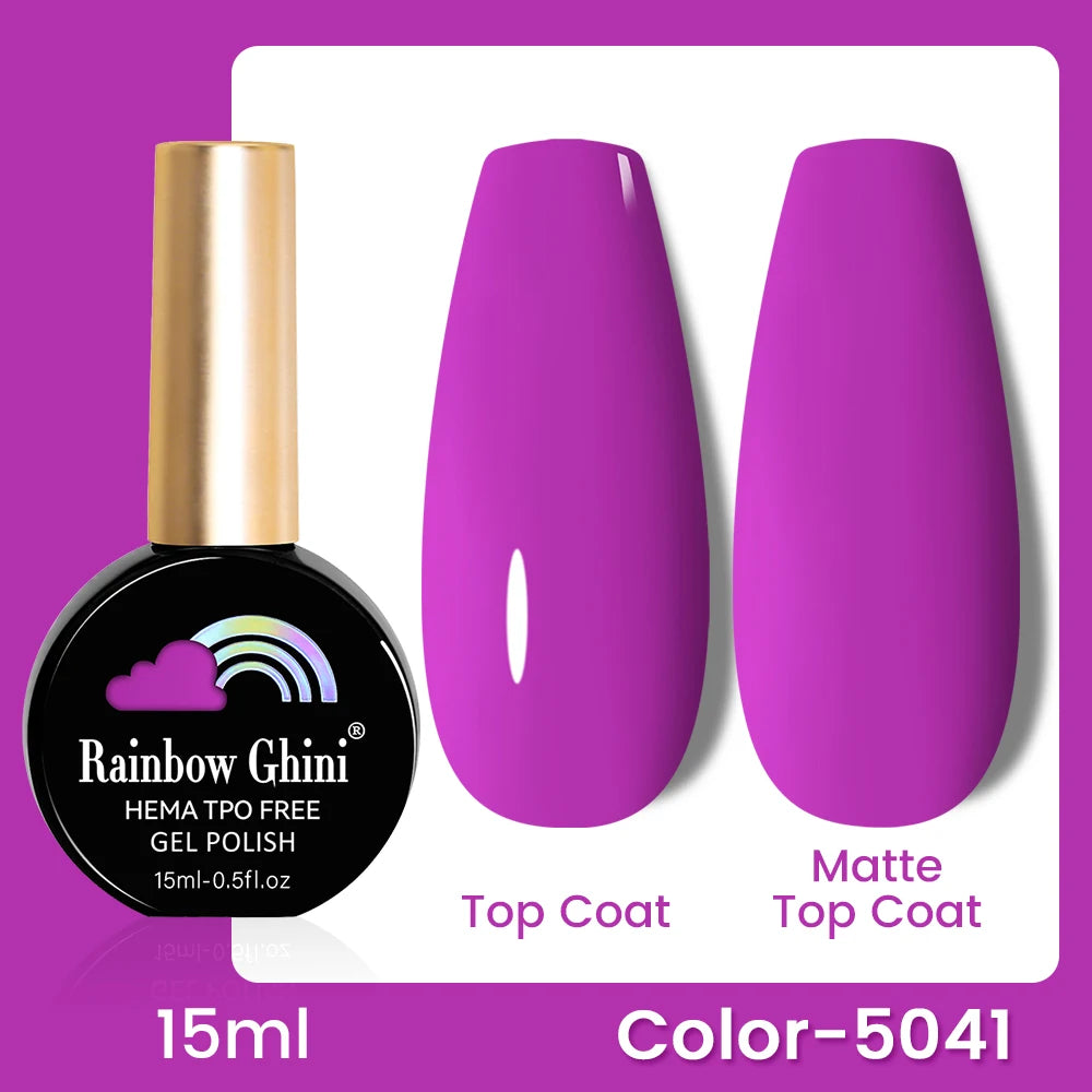 RG 15ML 146Colors HEMA&TPO Free Long Lasting Nail Polish Colorful UV Nail Gel Top Base Coat Supplies For Professional Manicure