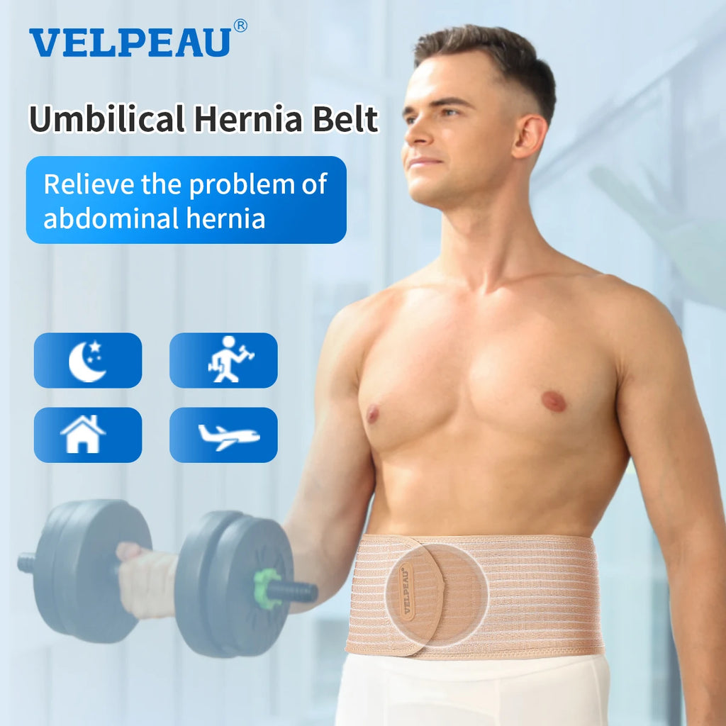 VELPEAU Umbilical Hernia Belt for Epigastric Incisional and Navel Hernia, Abdominal Binder with Removable Compression Pad