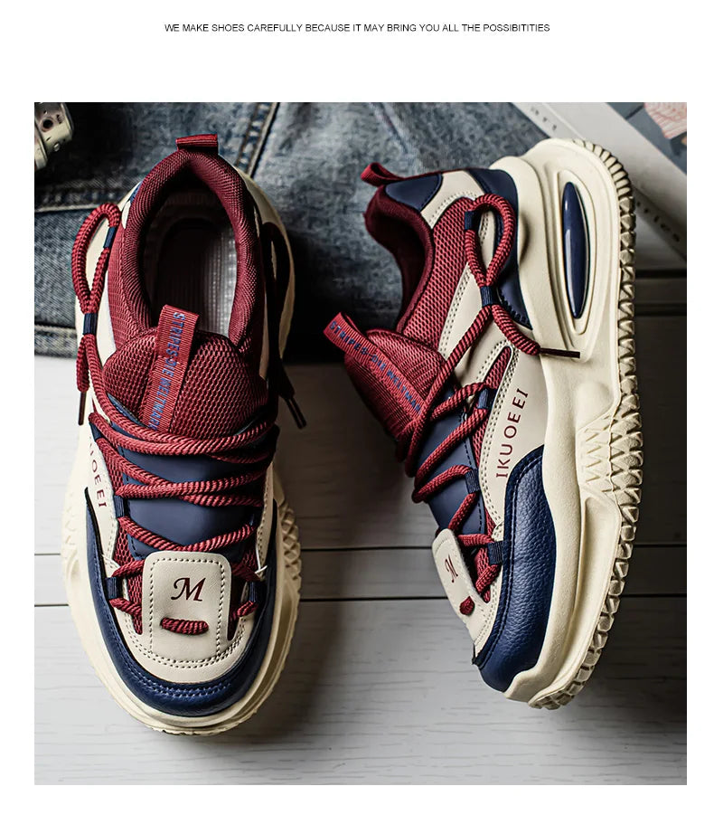 Sneakers For Men British Style Athletic Sneakers Male Sport Walking Sneaker Men Street Style Platform Shoes Male 2024