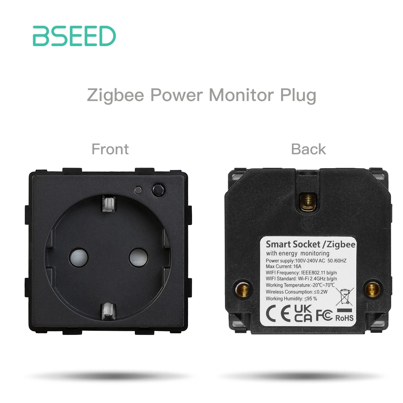 BSEED Zigbee Power Socket Tuya Smart EU Socket Plug With 20W Type-c USB Functions Parts Matte Plastic Frames DIY Accessories