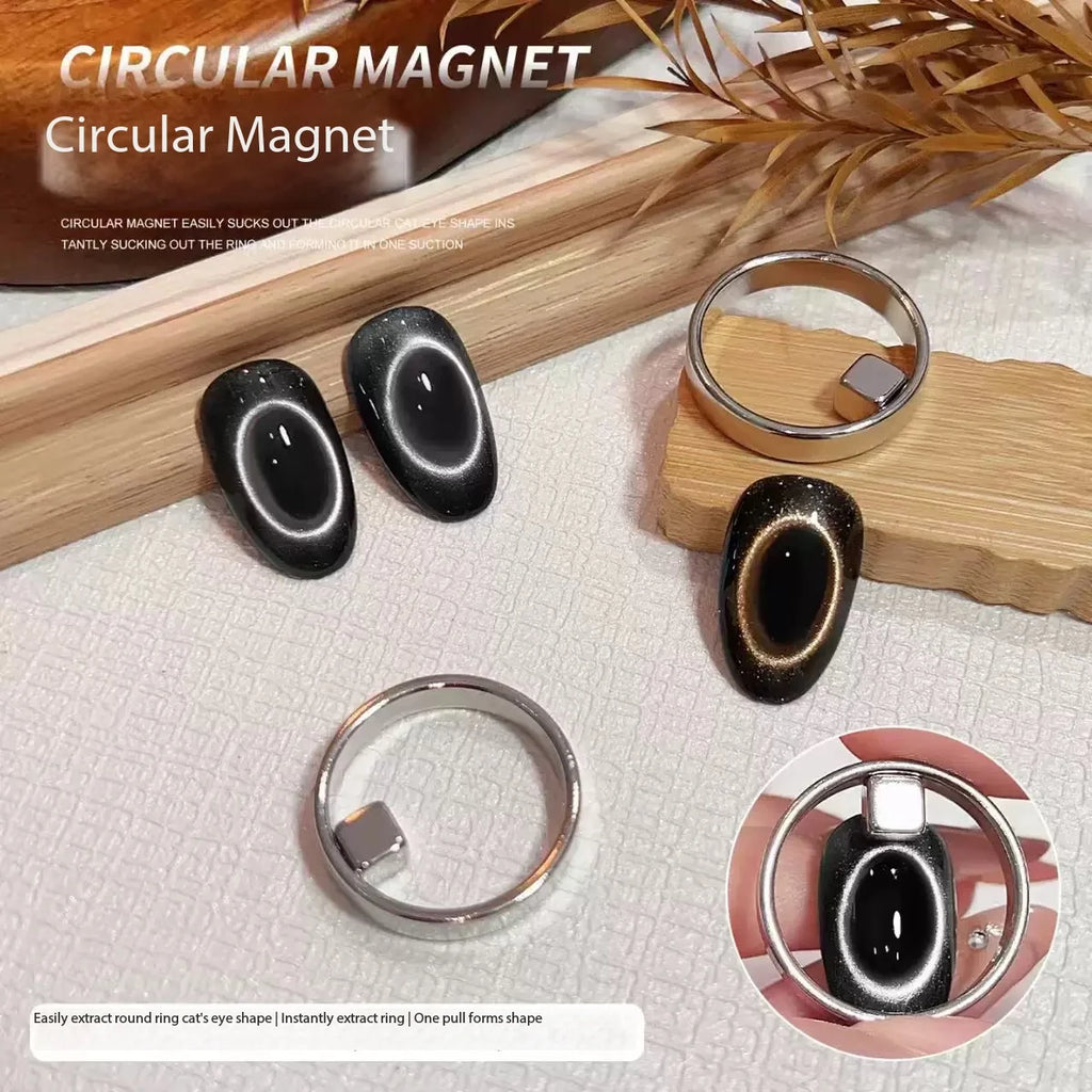 Professional UV Nail Art Tools with Easy Setup 3D Cat's Eye Super Strong Circular Magnet Double Sided-New Design Salon DIY