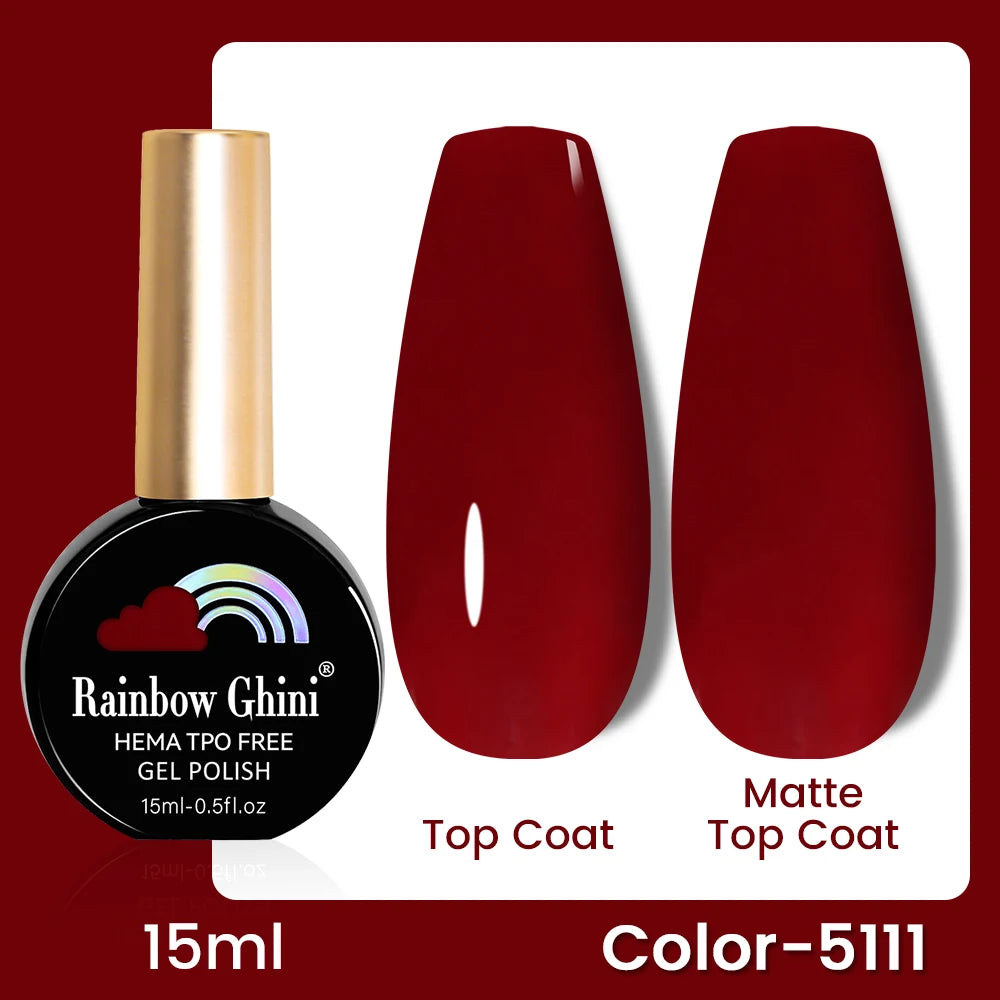 RG 15ML 146Colors HEMA&TPO Free Long Lasting Nail Polish Colorful UV Nail Gel Top Base Coat Supplies For Professional Manicure