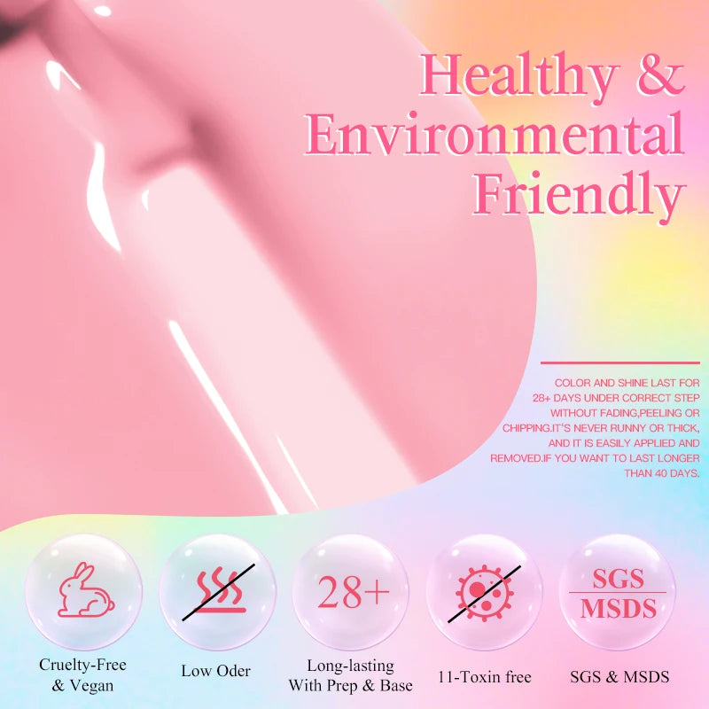 MEET ACROSS 160 Colors 7.3ml Gel Nail Polish Pink Green Blue Fluorescent Summer Glitter Varnish Semi Permanent Nail Art Gel