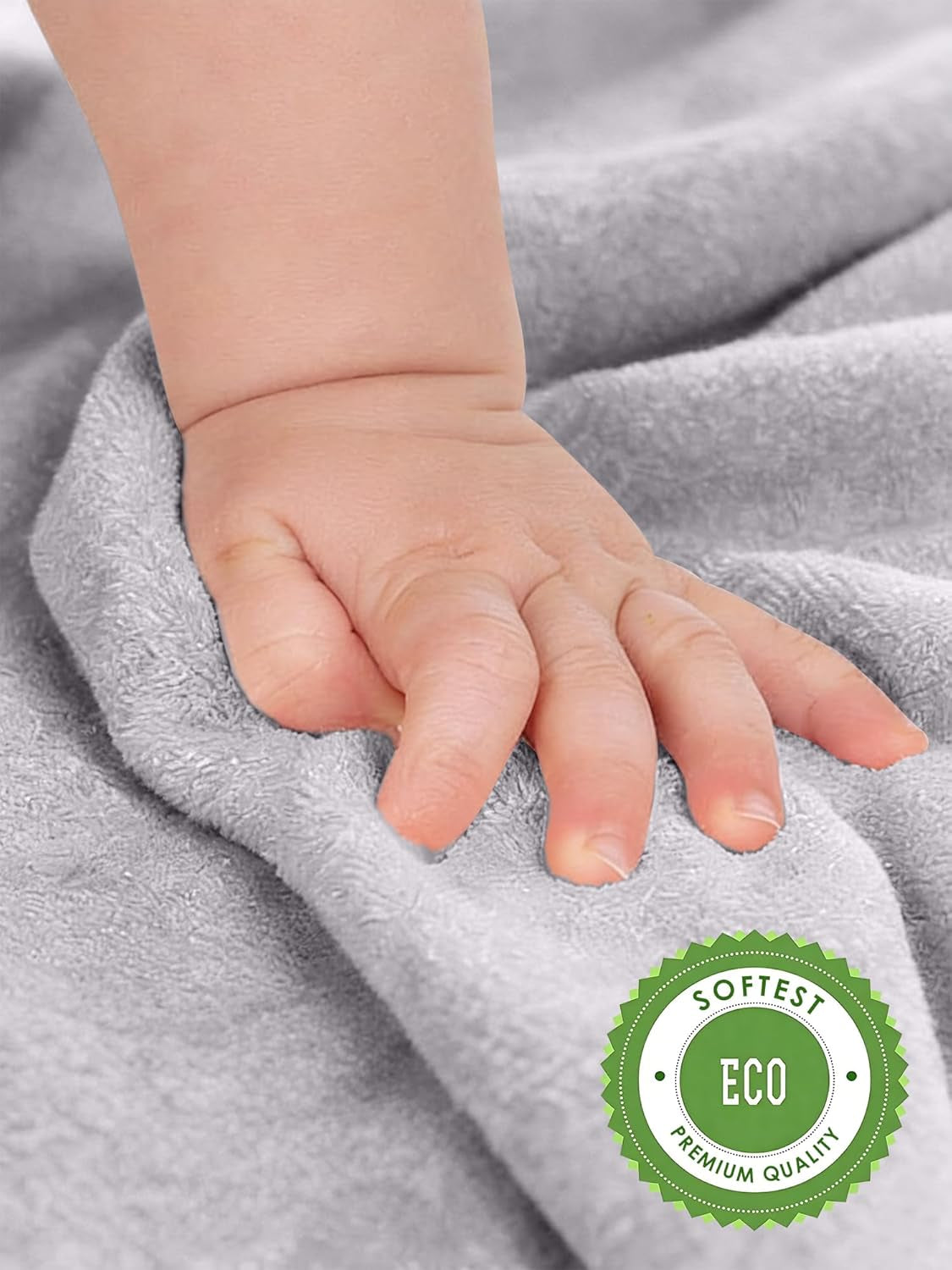 Baby Washcloths, Rayon Made from Bamboo - 2 Layer Ultra Soft Absorbent Newborn Bath Face Towel - Reusable Baby Wipes for Delicate Skin - Grey, 6 Pack