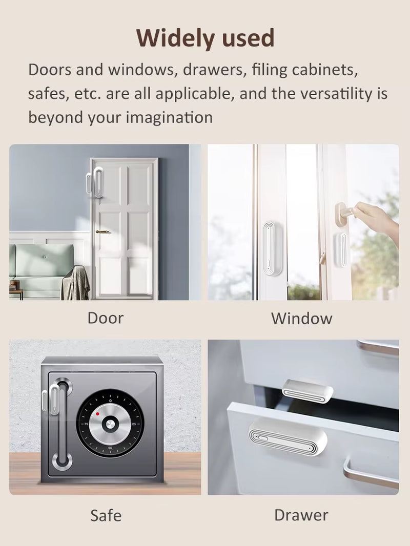 Tuya Smart Wifi Door Window Alarm Sensor Smart Home Open Closed Detectors Wifi Home Alarm Compatible with Alexa Google Home
