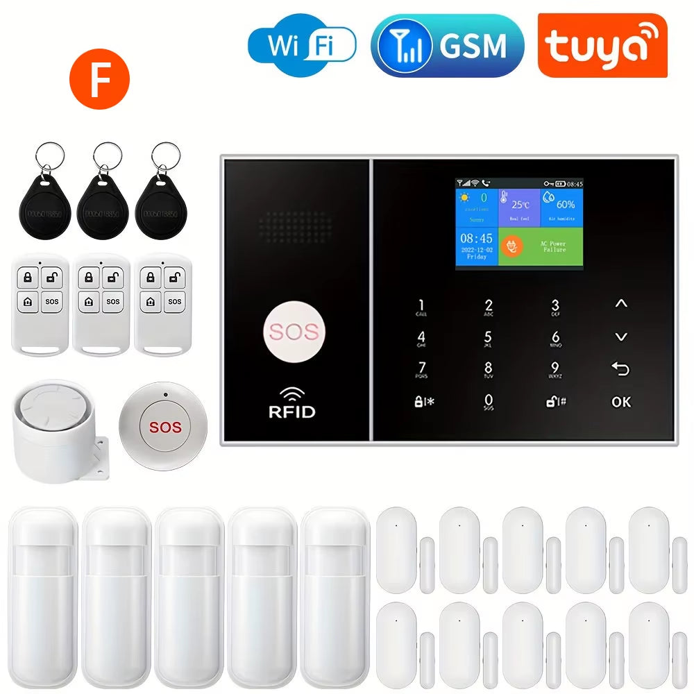 Home Security Tuya Home Alarm Wireless Smart System 2G GSM Wifi Home Child Safety Protection Anti-Theft Camera Automation
